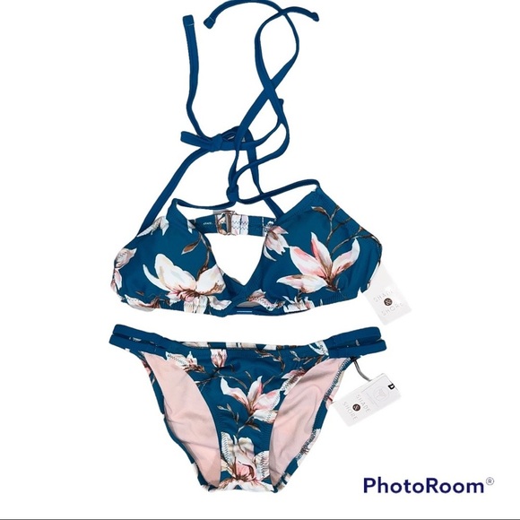 NEW Shade & Shore Blue Floral Bikini - Picture 2 of 8